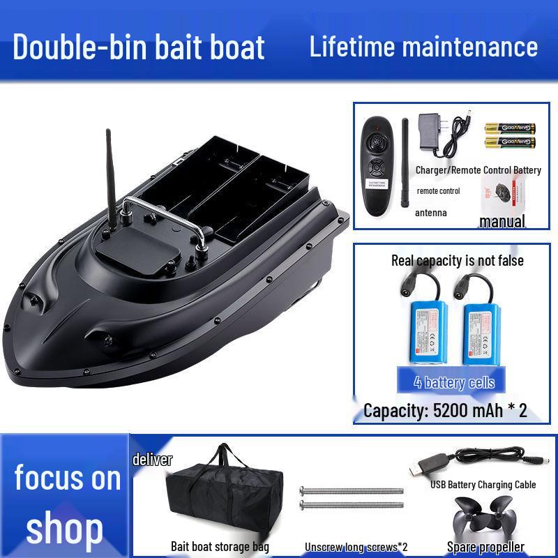 Smart 600m Remote Control High-Power Bait Boat with Constant Speed Cruise & Auto Unhooking Function for Fishing.