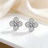 S925 Silver Needle Stud Earrings Women's Micro-inlaid Zircon Four-leaf Clover Earrings Mori Ear Jewelry 2026