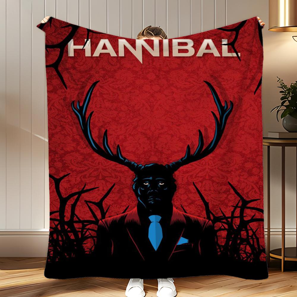 movie tv series Hannibal Throw Soft Coral Fleece Blanket 310gsm Fluffy Warm Throw for Sofa Bed Couch Bedroom Decor