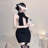 Sexy Lingerie Spring Pure Desire Backless Turtleneck Sleeveless Chest Leakage Knitted Sweater Uniform Temptation