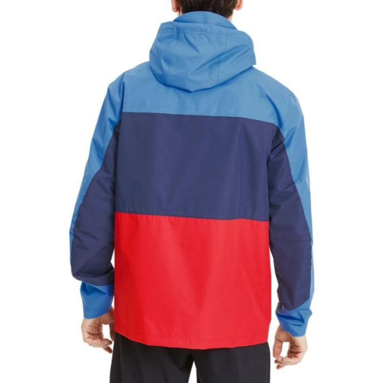 PUMA Color Block Logo Print Casual Hooded Zip Long Sleeve Jacket Men jackets Blue 596083-04
