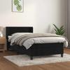 Vidaxl Continental Bed with Mattress, Black, Velvet 90X200 Cm