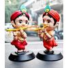 Idol von Lord Shree Krishna Ji für Armaturenbrett, Bürotisch, Heimdeko| Kleine Mor Pankh & Bansuri Figur| Götterstatue zum Verschenken