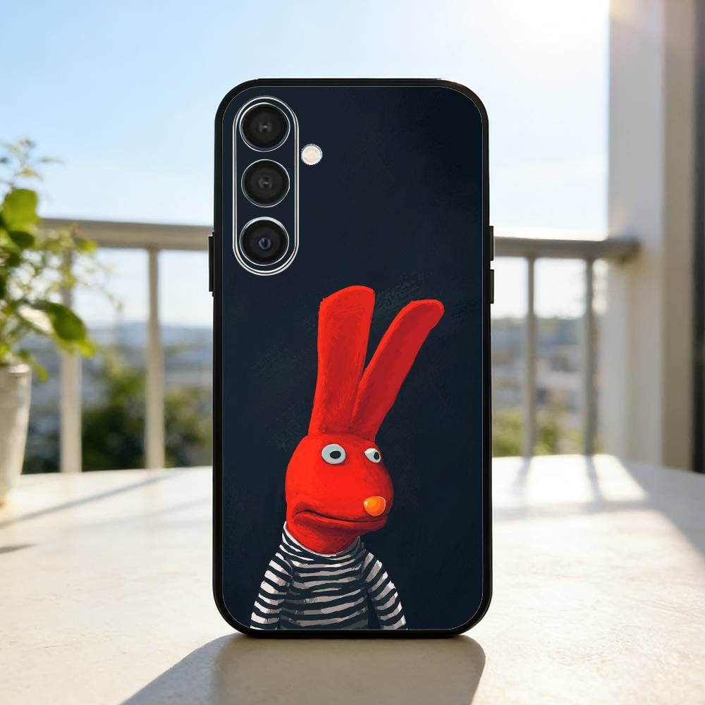 Cute B-Bodoque 31 Minutos Bunny Phone Case For Samsung A73,A21s,A22,A31,A32,A52,A53,A71,A80,Soft Black Shell
