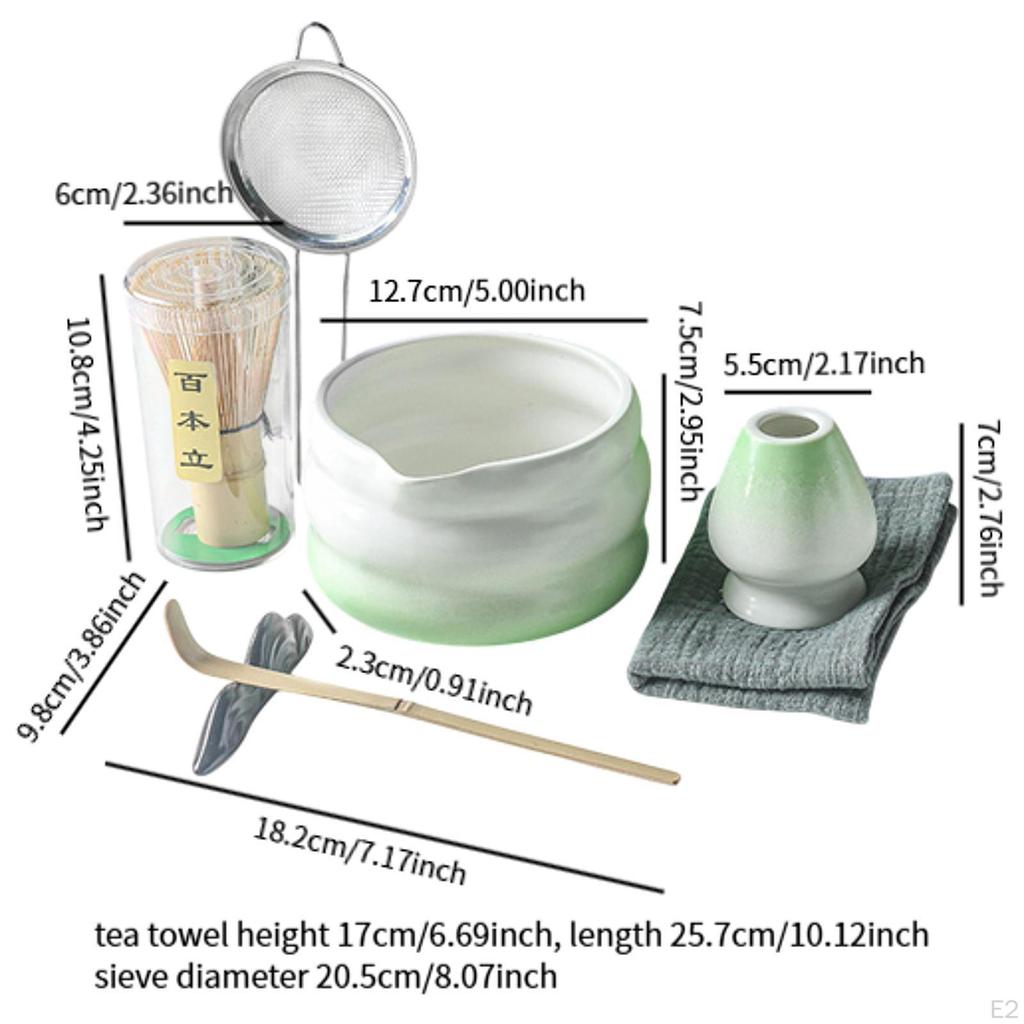 7 Pieces Japanese Matcha Set Tea Spoon Bowl Making Kit for Household