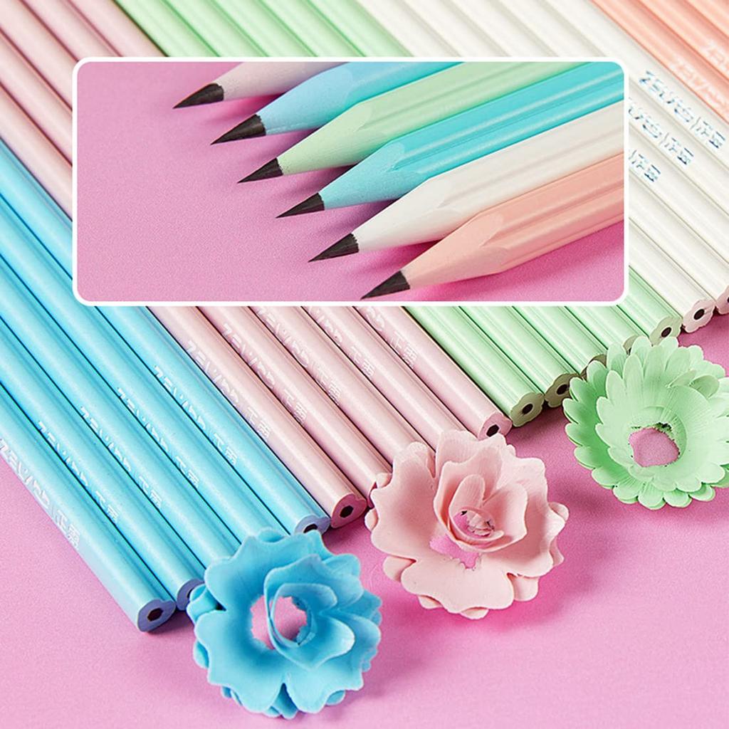 Cute Flower Fun and Stylish Flower Office Pencils for Elementary School Cute Perfect for or as a Pencils, HB, 50-Piece Set. Pencils. Students.