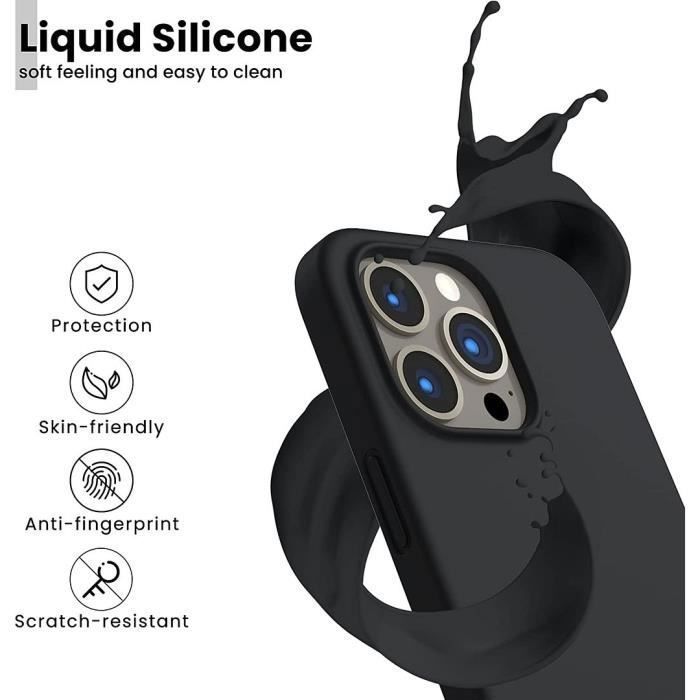 Protective Case - Booling - Iphone 16 Pro Max - Soft Liquid Silicone - Ultra Slim - Black