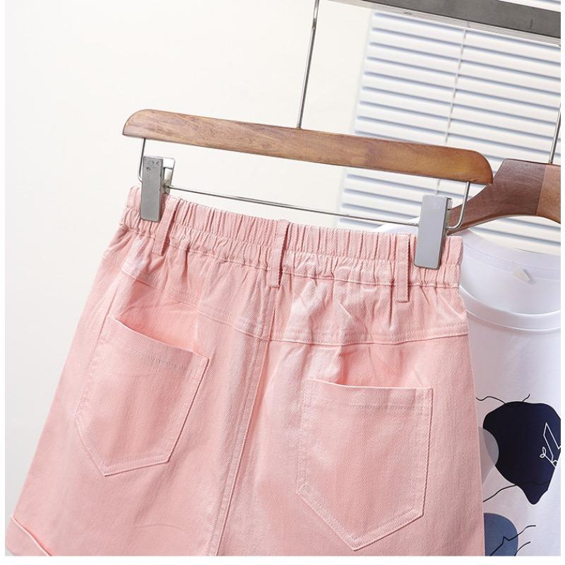 DIMANAF Plus Size Femei Pantaloni scurți Pantaloni de vară Lejer Blugi scurți Basic Talie înaltă Solid Harem Pantaloni talie elastică