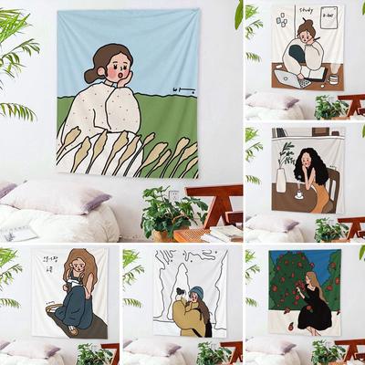 Tapestry Living Room Bedroom Wall Cute Girl Aesthetic   Decor  Background Fabric