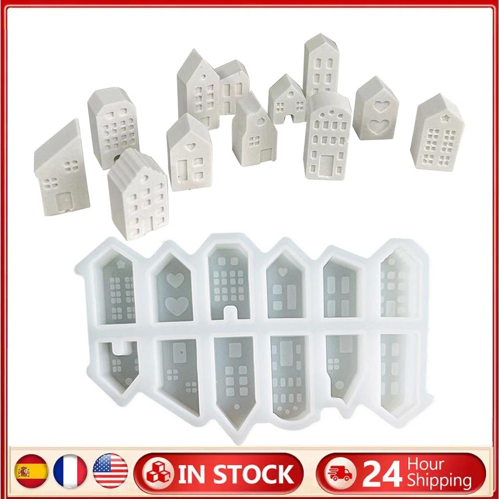 House Silicone Casting Moulds Reusable DIY Handmade House Molds House Shaped Candlestick Silicone Mould for Home Decor