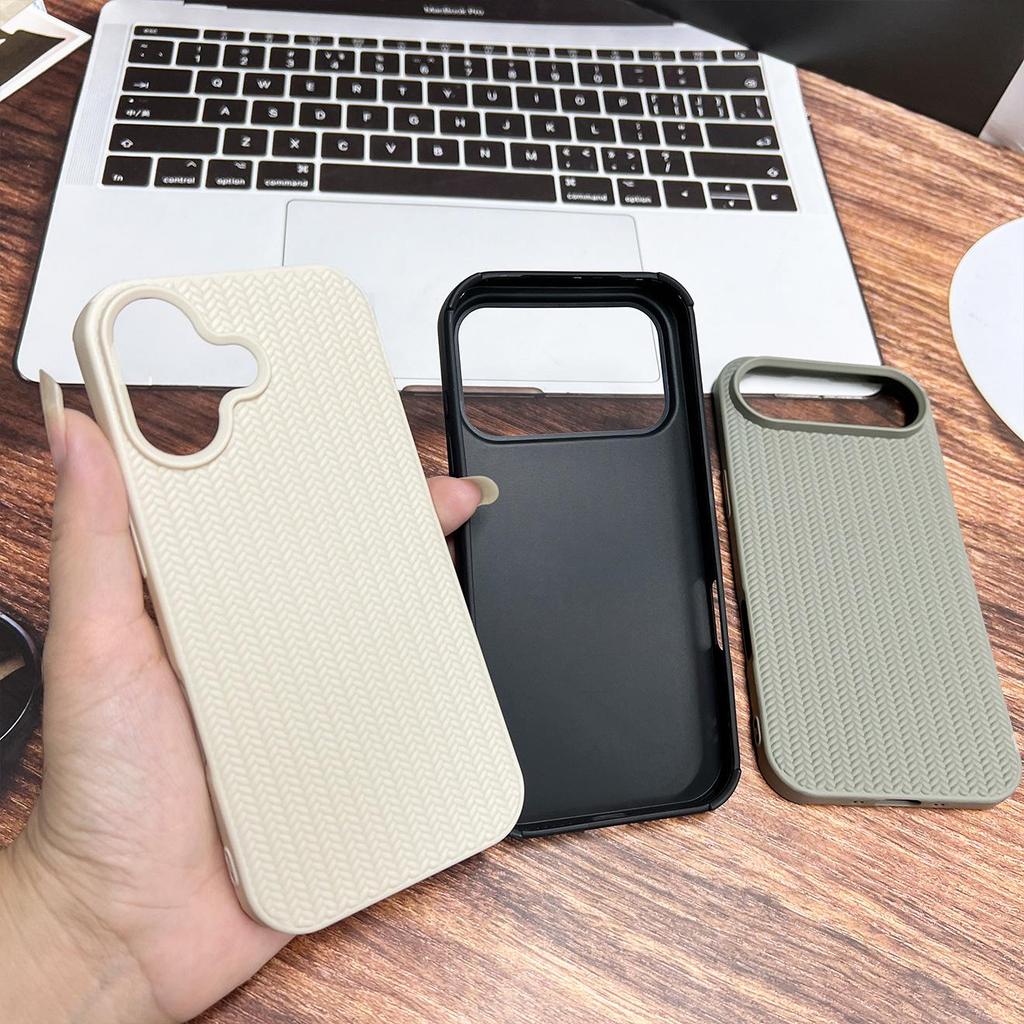 Pletený vzor Pouzdro na iPhone 17/15 Pro Max, Jednobarevné, Měkké přiléhavé pro 12/11/12 Pro