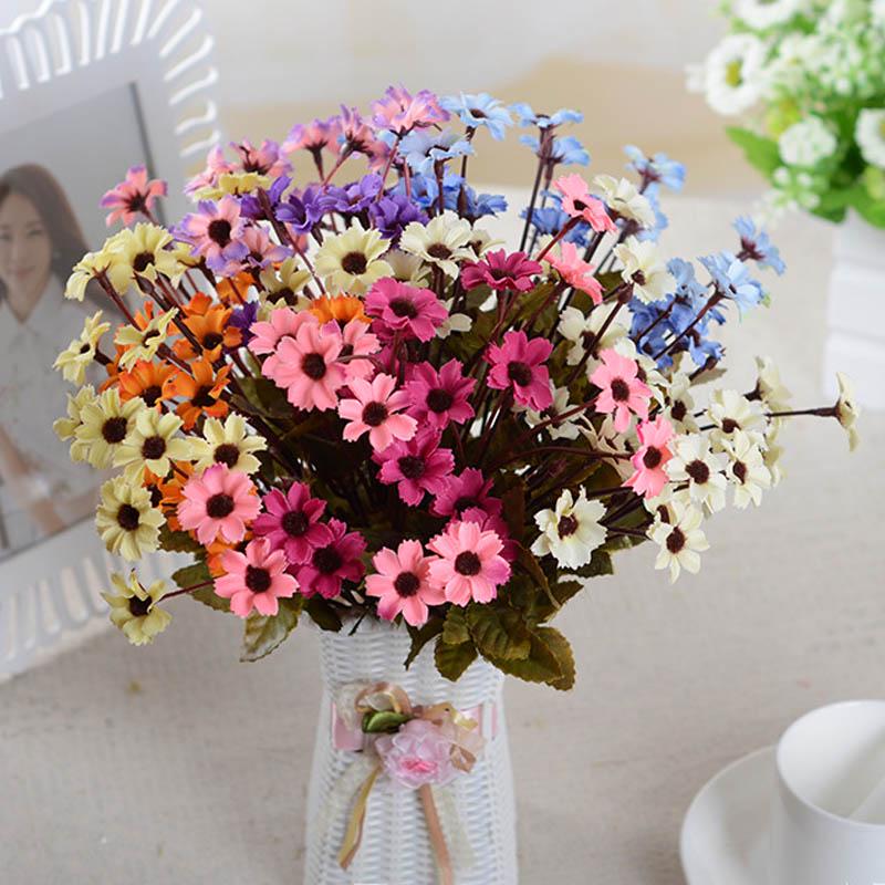 Buy Wedding Fake Silk Artificial Heads 6 Decoration Flowers Daisy 24 ...