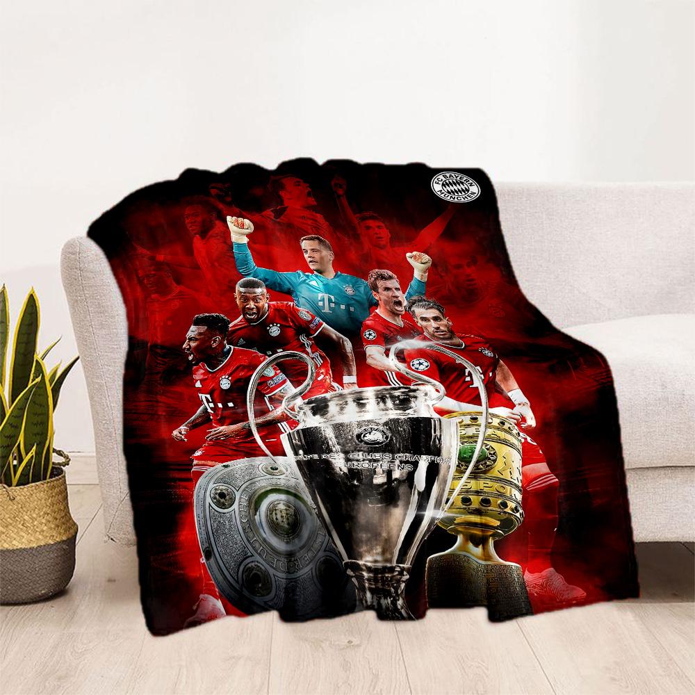 Bayern Munich Blanket Warmthful Decor Great for Bed Seaside Bedding Four Seasons Multipurpose Modern Style Gift for Travel Home Birthdays