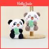 Süßes Panda-Stofftier-Schlüsselanhänger Weiche PP-Baumwolle Plüsch 12 cm Schwarz Braun