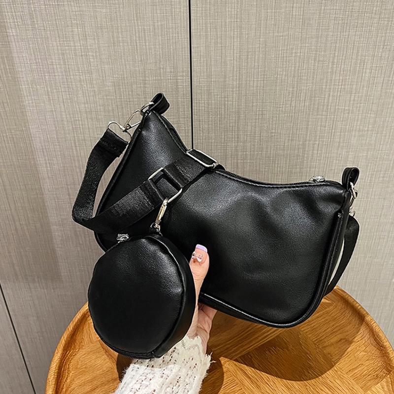 Fashion Ladies Hobos Underarm Bag Simple Women Shoulder Crossbody Bags Female Girls Small Handbags with Purse