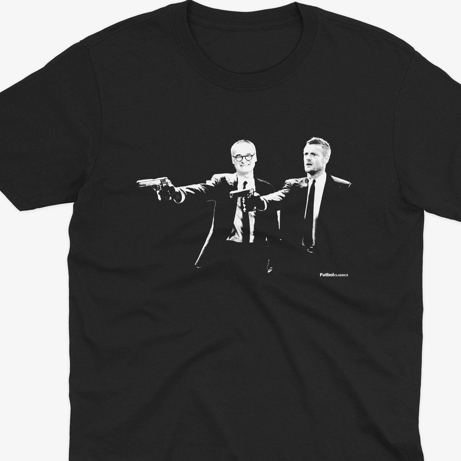 Claudio Ranieri & Jamie Vardy Pulp Fiction Style T Shirt | Leicester City England T Shirt | Leicester City Fan | Leicester Shirt | Foxes S