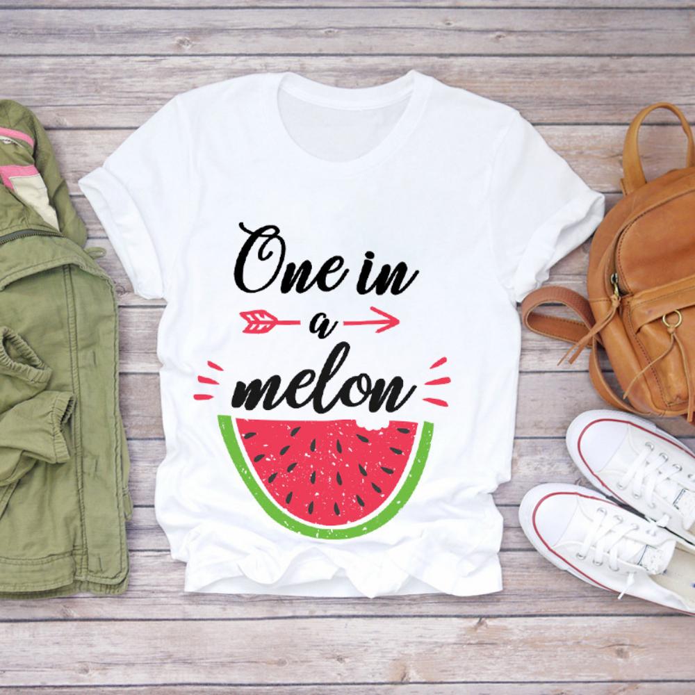 Colored Cartoon Fruit Tshirts  Avocado and Pineapple Tshirts Plussize Casual Tshirt Daily Streetwear Women Casual Tops