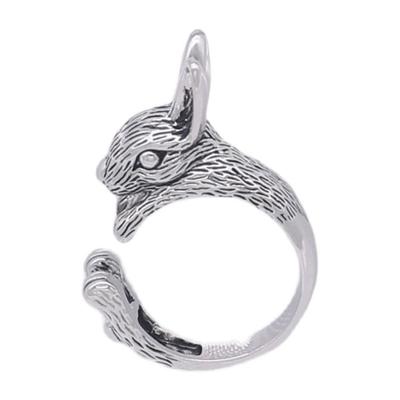Hasenförmige Ringe Gothic Offene Ringe Verstellbar Vintage Hasenringe Verstellbare Offene Ringe Legierungsmaterial Geschenk für Mann