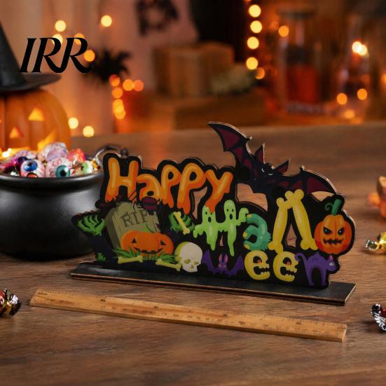 Layered Halloween Wood Crafts Wooden Ornaments for Tabletop Decorations, Stable Base Table Rustic Centerpieces Centerpiece Home Party And Spooky