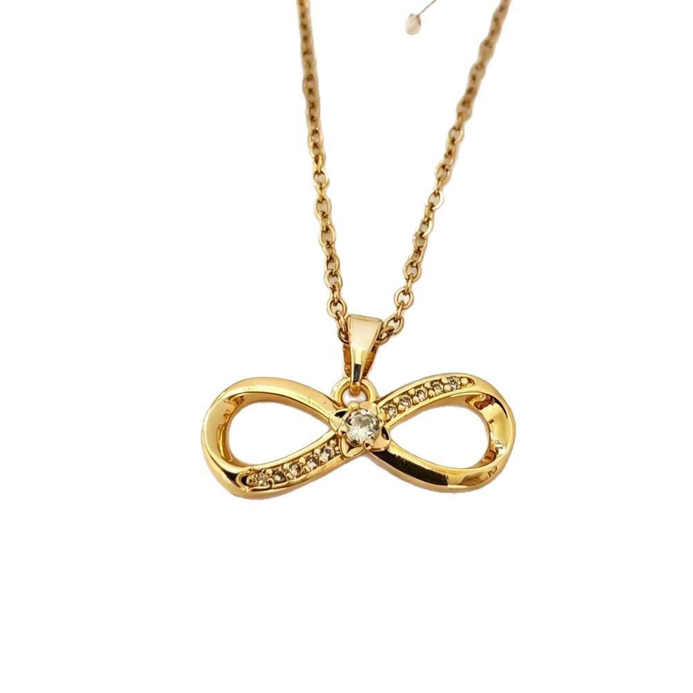 Europäischer Stil Kupfer Zirkonia Inlay Halskette - Unendlichkeits-Liebes-Schlüsselbein-Ketten Schmuck
