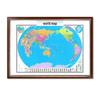 Decorative Framed World Topographic Map