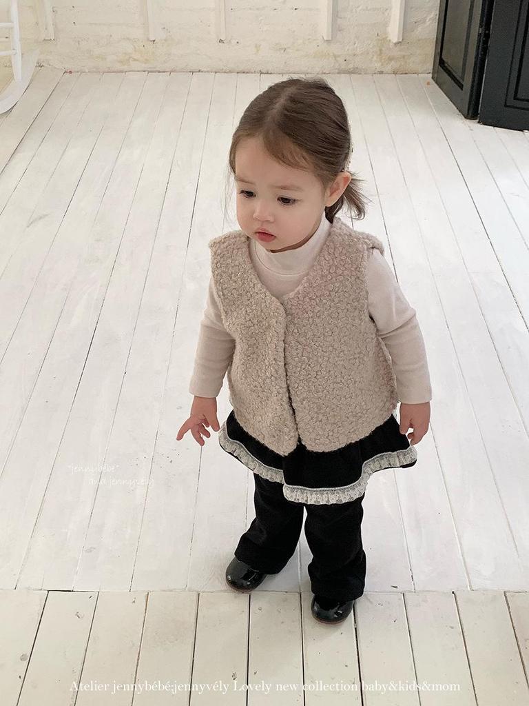 Jenny Kids Korean Style Skirt-Pants Set for Girls - Autumn/Winter 2026 Versatile Velvet Outfit