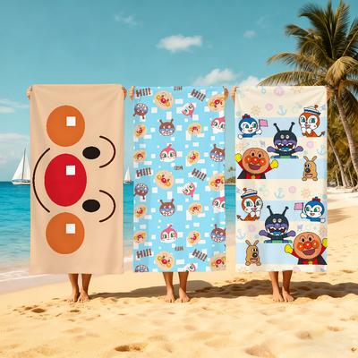 Cartoon A-Anpanman-S Cute Towel Large Quick-Drying Microfiber Soft Beach Towel for Travel Fitness Sauna Bathing Camping