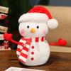 1Pc 25Cm Lovely Christmas Snowman Plush Toys Kawaii Snowman Wears Santa'S Hat Scarf Loose Coat Doll For Xmas Party Decor Gift