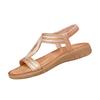 Bohemian Soft Sole Fashion Sandals with Metal Buckle Stylish Comfortable Flat Roman Design Casual Summer Footwear for Women