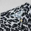 Turn-down Collar Shirt Lightweight Plus Size Leopard Print Shirt Top Streetwear