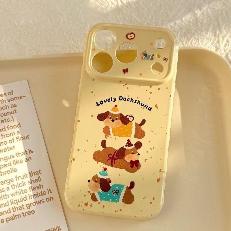 

Ink Splash Dachshund Heart Design Phone Case, Compatible with iPhone 14-17 Pro Max, Soft Cover. Apple 17 Pro