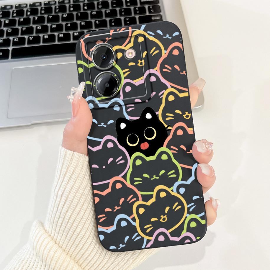 For Xiaomi Poco M7 Pro 5G Case Popular Flower Rabbit Duck Soft Liquid Silicone Cover For Xiaomi Poco M7Pro Capa 2409FPCC4G Coque