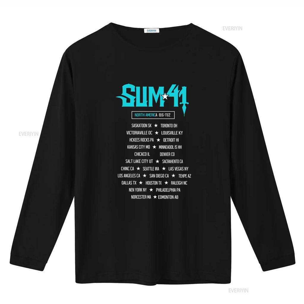 Sum 41 North America Tour Blue Demon Mens T Shirt vintage Washed streetwear Unisex Stretched Slightly Versatile graphic