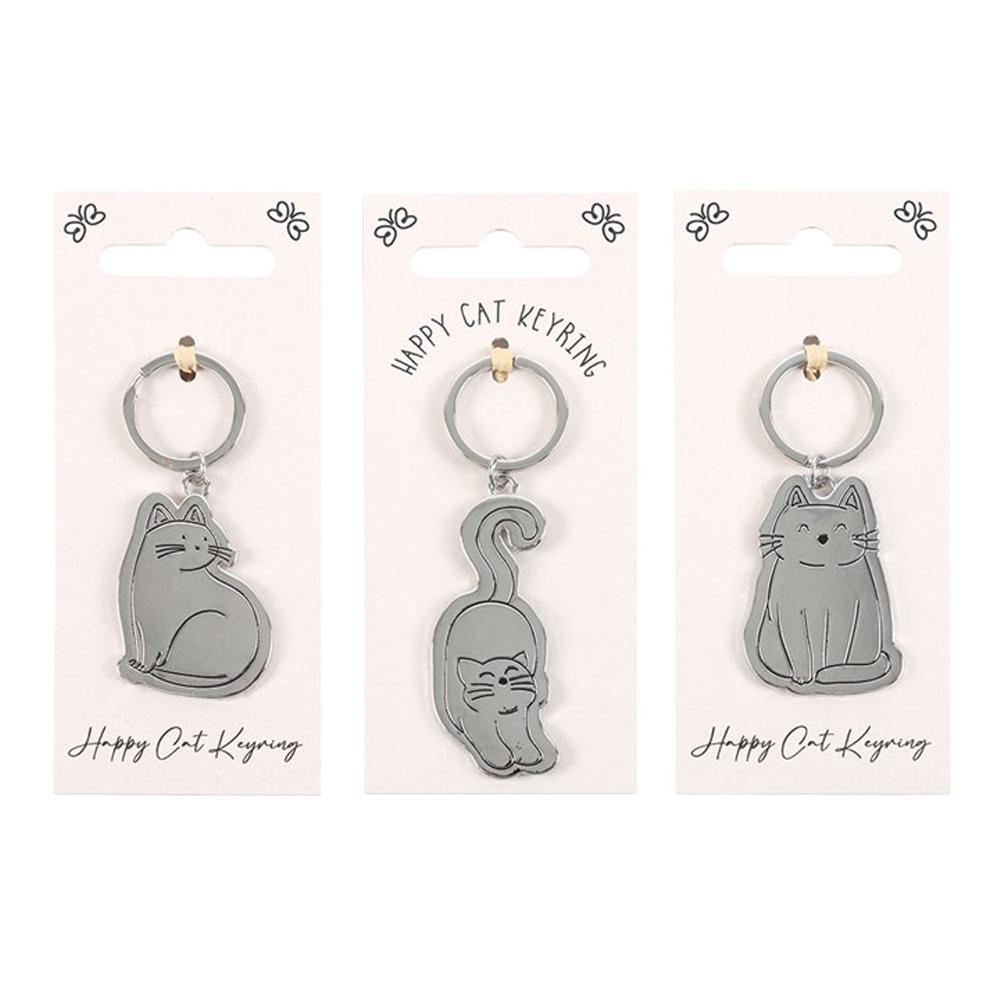 Something Different Happy Cat Keyring (Pack of 24)