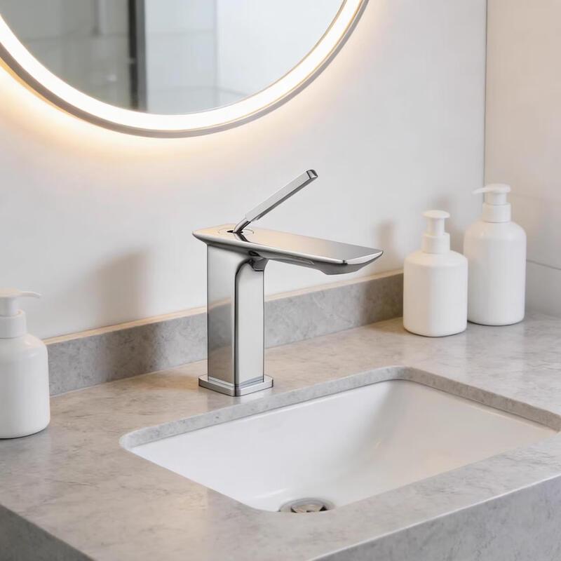 Modern Square Black Basin Faucet