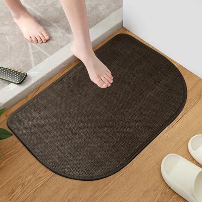 Tapete de Banheiro Antiderrapante Tapete Semicircular Base de Borracha Secagem Rápida Absorvente Design Ultrafino Tapete de Chão