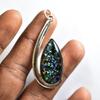 Natural Opal Pendant 32.2 ct Multicolor 925 Sterling Silver Pear Cut October Birthday Birthstone