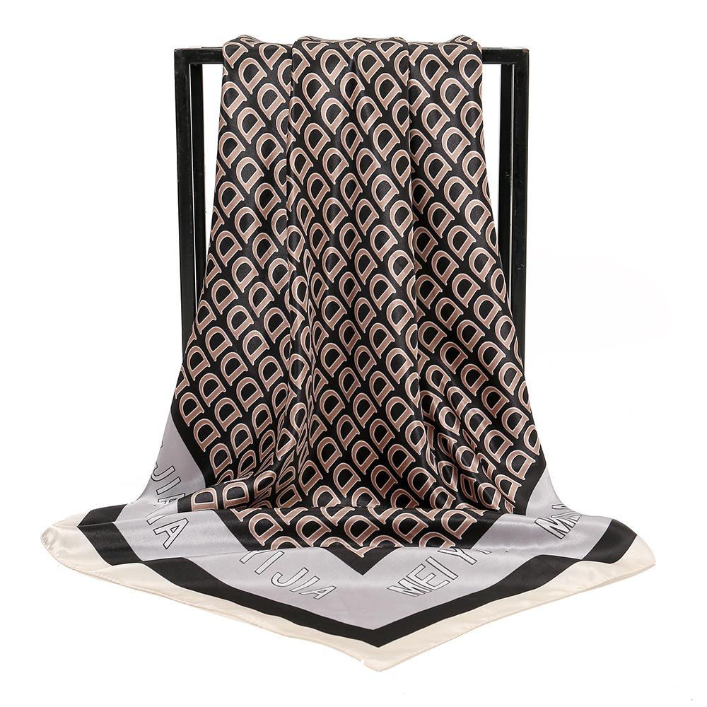 Silk Shawl Square Scarf For Women Print Headband Foulard Satin Hijab Hair Bands Neckerchief Female Head Wraps Bandana