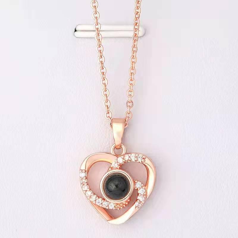 100 Language 'I Love You' Projection Pendant Necklace - Deer Design Birthday Gift for Women