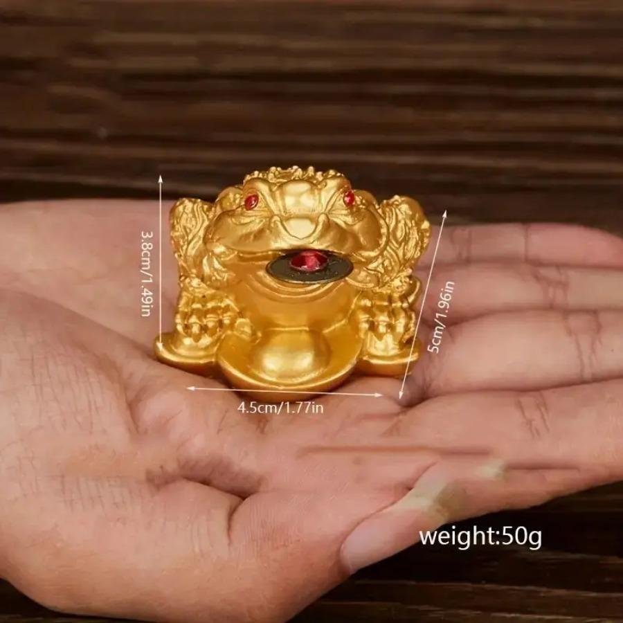 Rana portafortuna Feng Shui, rospo rana cinese di buon auspicio per la ricchezza, ornamento per scrivania di casa, gioiello per la ricchezza