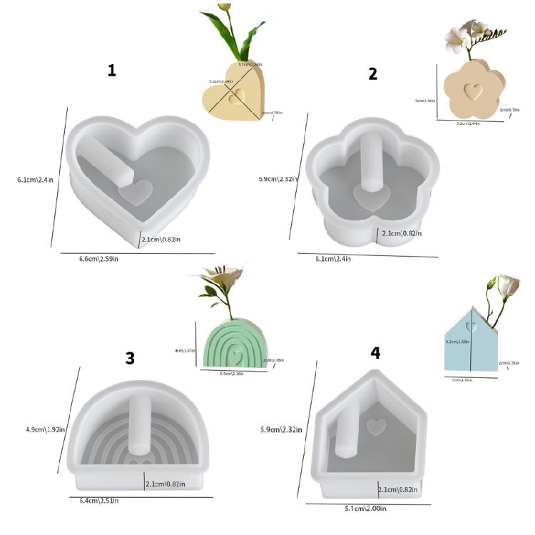 Heart Shaped Flower Vase Silicone Mold Unique Home Decors Craft Mold Ideal For Resin Soap And Candle Making