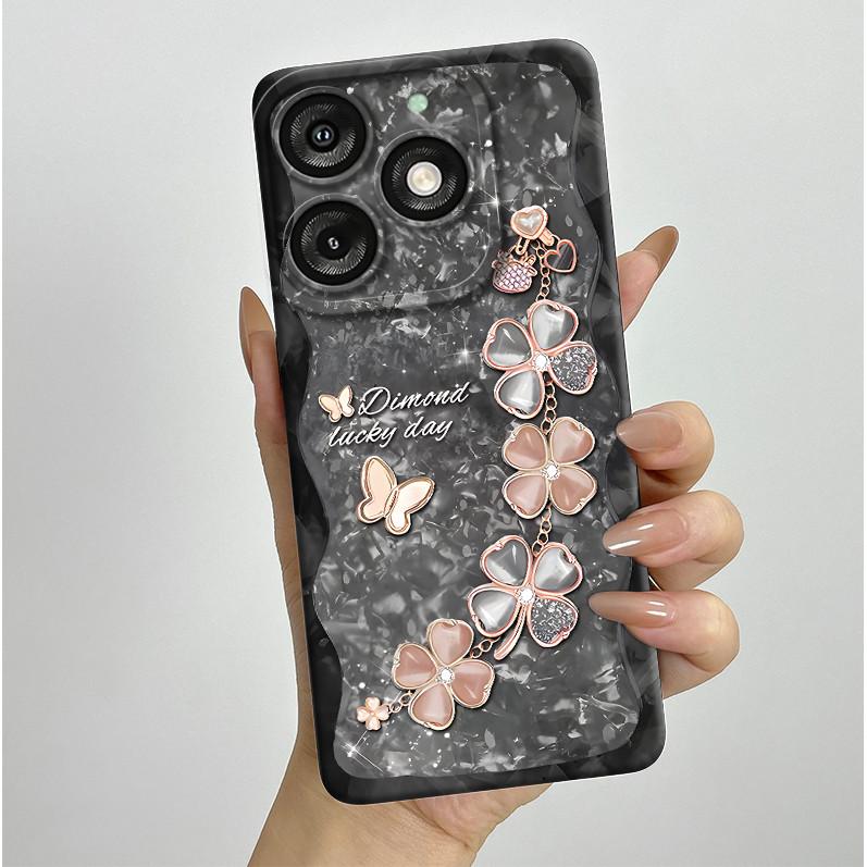 For Itel A50 A667L Casing Pretty Butterfly Flowers Soft Silicone TPU Shockproof Cover For Itel A50 A 50 ITELA50 2024 Phone Case