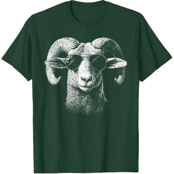 Retro Ram In Sunglasses Men Novelty Funny Ram T-Shirt