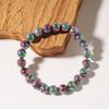 Festive Gifts Rainbow Lava Rock Beaded Bracelet Vibrant Fashion Jewelry For Men And Women Daily Wear Simple Versatile Accessory