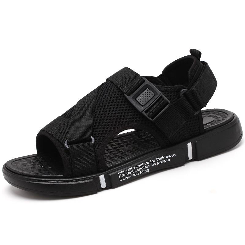 

Модные новые мужские сандалии, повседневная спортивная пляжная обувь, верхняя одежда, двухцелевые открытые автомобильные мужские тапочки, подошва из ПВХ, сетчатая подкладка 37