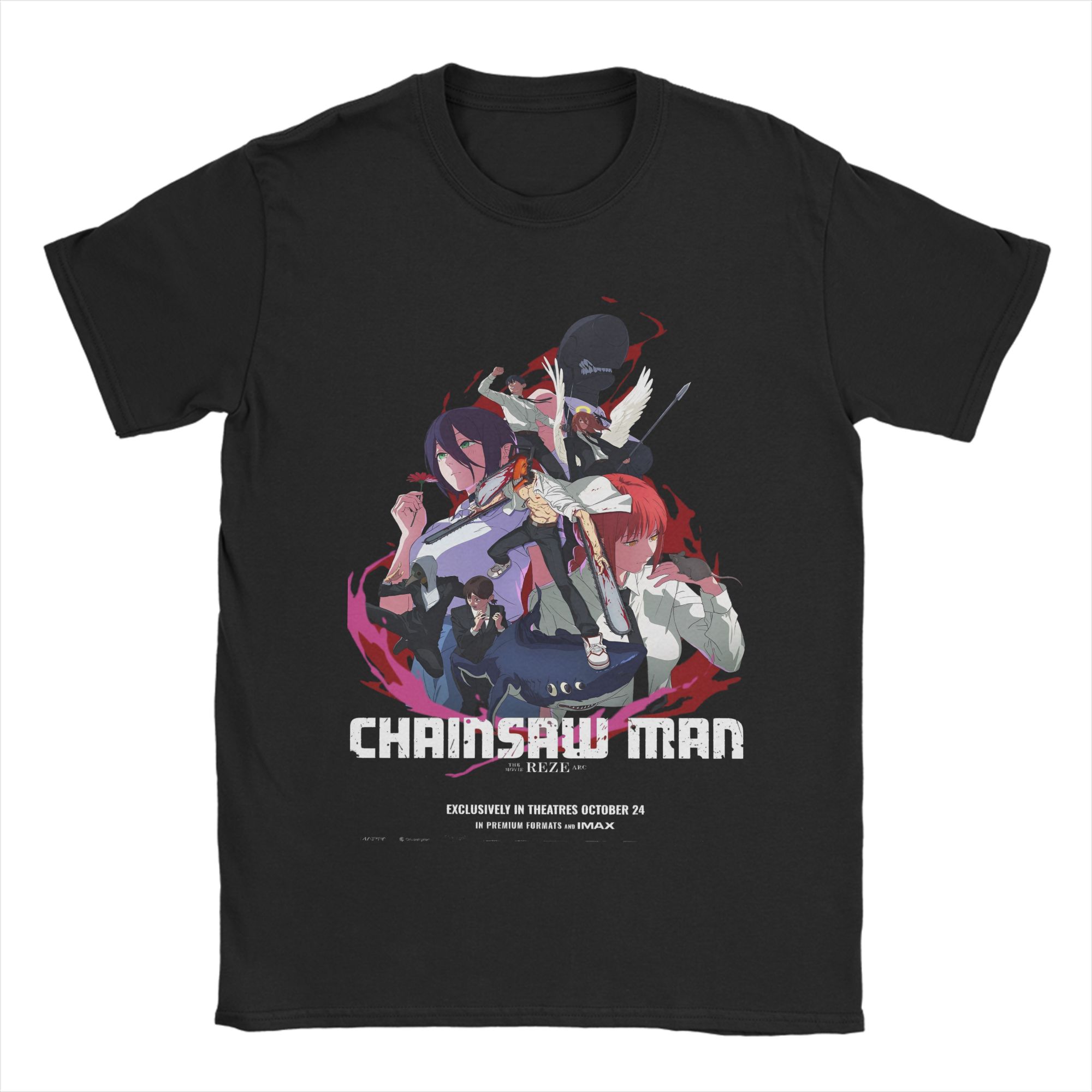 

Chainsaw Man The Movie Reze Arc Merch Men Women T Shirts 100% Cotton Tee New Arrival Tops T-shirt 5XL різнокольоровий