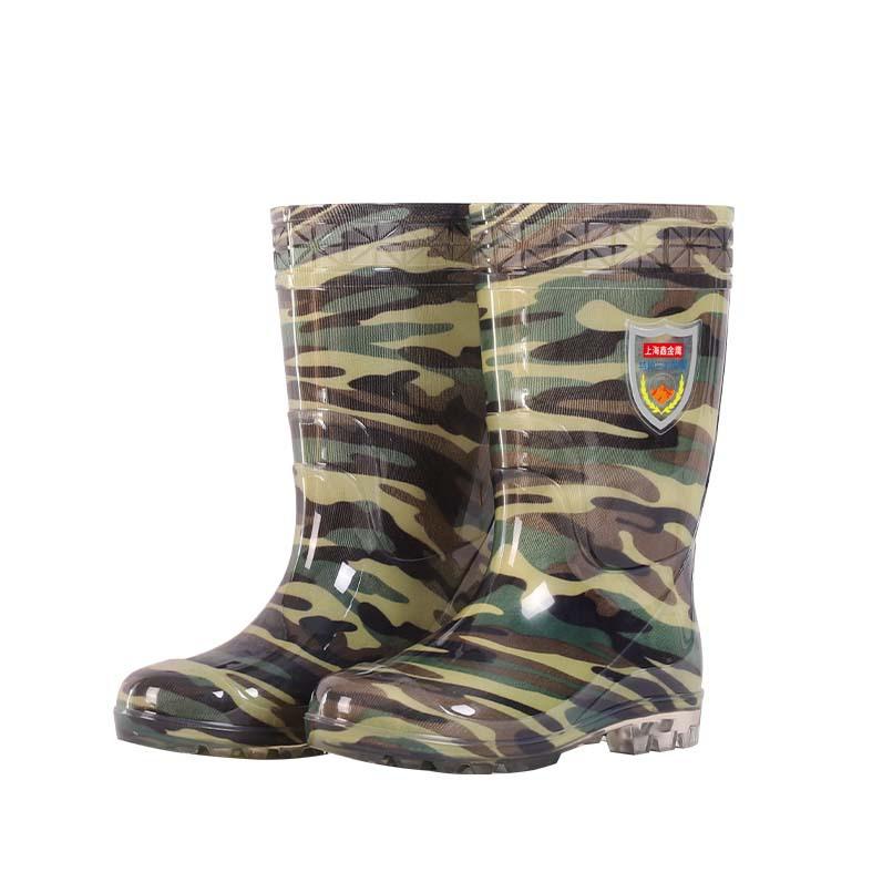 Water shoes crystal tall tube camouflage men's rain shoes wear-resistant pvc workers waterproof and non-slip multi-color rain boots