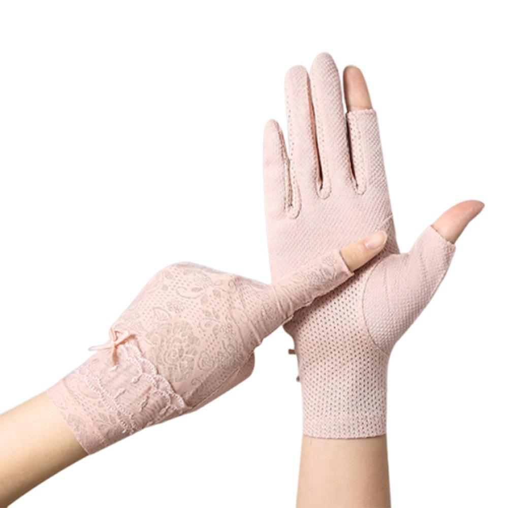 

Fashion Summer Sunscreen Gloves UV Protection Thin Sun Protection Gloves Anti-slip Breathable Cycling Driving Gloves Women Girls светло-розовый