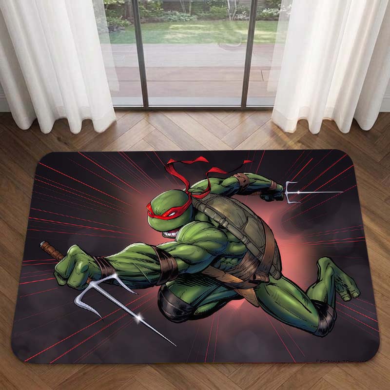 Cartoon Ninja Turtles Print Area Rug Hero Turtle Non Slip Floor Mat Kids Boys Bedroom Entryway Home Decor Doormat