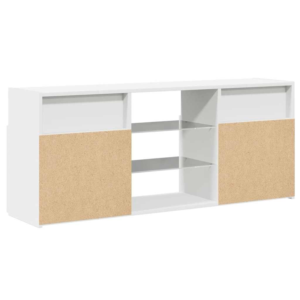 TV Cabinet with LED Lights White 120 X 30 X 50 Cm